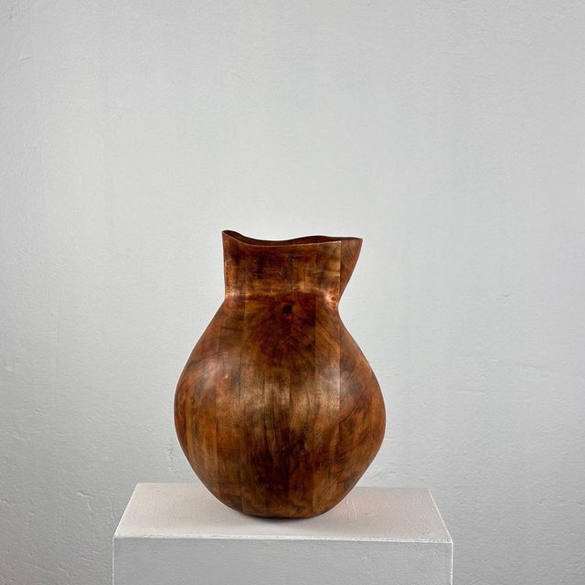 Phytomorphic Sculptural Wooden Vase, Italy, 1960s For Sale - Image 6 of 18