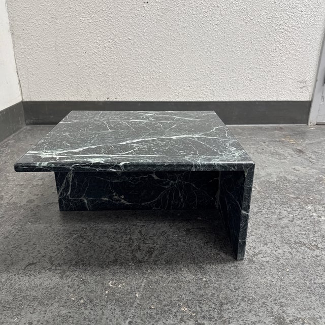 Italian Marble Waterfall Edge Square Side Table For Sale - Image 4 of 12