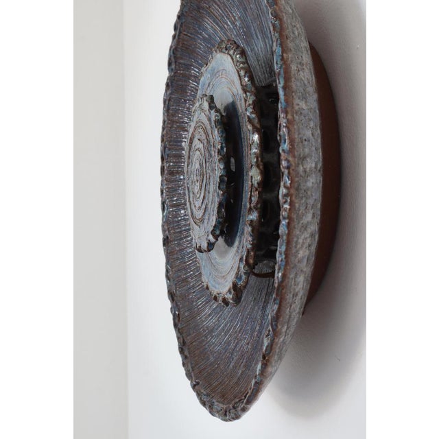 Scandinavian Modern Blue Stoneware Wall Sconce attributed to Ege Dagnæs, Denmark, 1960s For Sale - Image 12 of 14