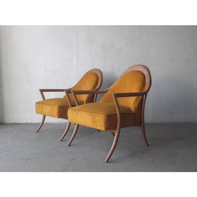 Widdicomb Pair of Mid Century Sabre Leg Lounge Chairs by Widdicomb For Sale - Image 4 of 9