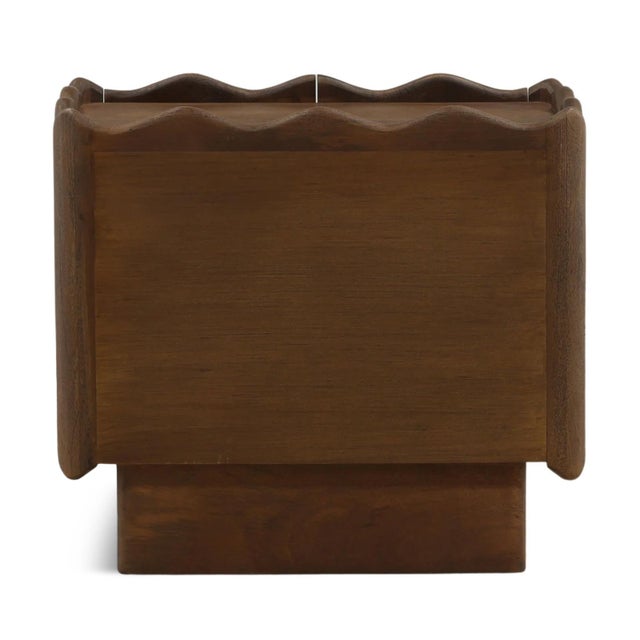 2020s Modern Wave Edge Carved Nightstand For Sale - Image 5 of 7