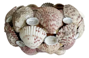 Vintage Seashell Encrusted Terra Cotta Plant Pot