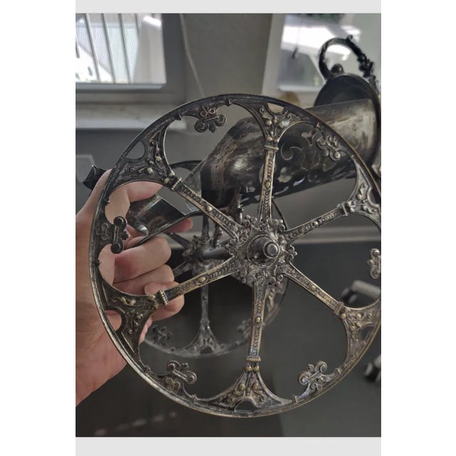 L: 38 W: 14 cm H: 22cm Bottle holder trolley in silver metal WMF:WMF produced and supplied hand-finished decorative...