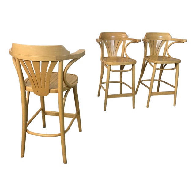 Vintage Radomsko ZMG Polish Bentwood Bar Stool Chairs | Chairish