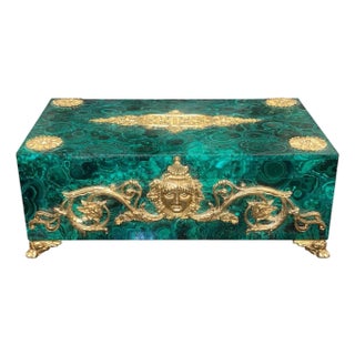 Malachite and Gilt Bronze Decorative Box, Early 20th Century For Sale
