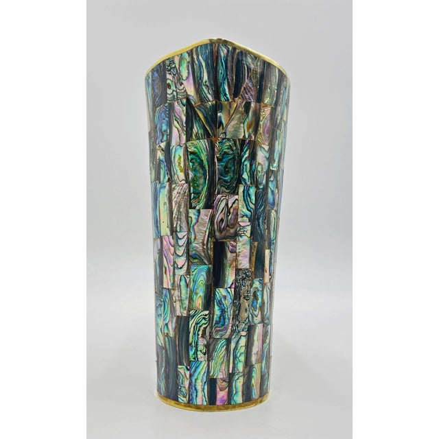 1960s Los Castillo Taxco Abalone Shell & Brass Pitcher, Mexican Modern For Sale - Image 12 of 18