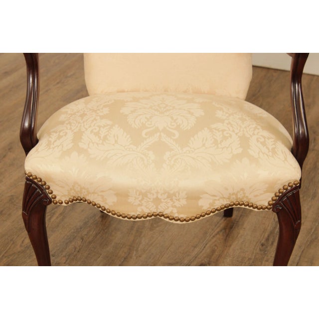 Wood Hickory Chair Queen Anne Style Mahogany Armchair For Sale - Image 7 of 13