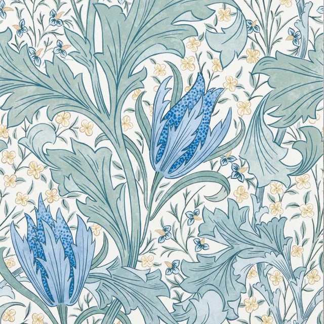 Morris & Co. Lent Lily Wallpaper in Cornflower Blue- a sample For Sale