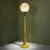 Postmodern Skyscraper Floor Lamp with Mustard Lacquered Stem and Glass Shade, Italy For Sale - Image 10 of 10