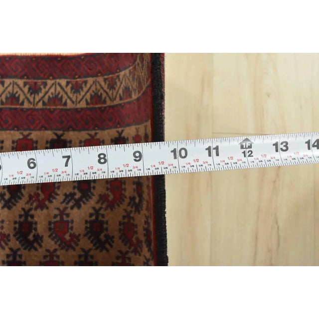 Baloch Rug 3’2” X 5’9” Brown Wool Vintage Tribal Hand-Knotted Carpet For Sale - Image 11 of 13