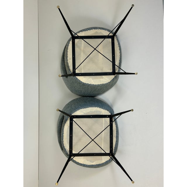 Blue Vintage Chairs by Silvio Cavatorta, 1950s, Set of 2 For Sale - Image 8 of 11