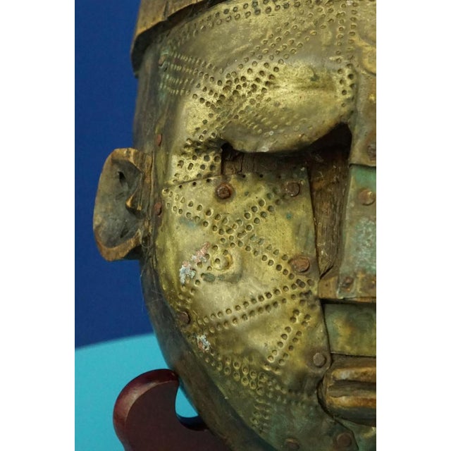African Wood and Embossed Copper Sculpture, 1800s For Sale - Image 16 of 18
