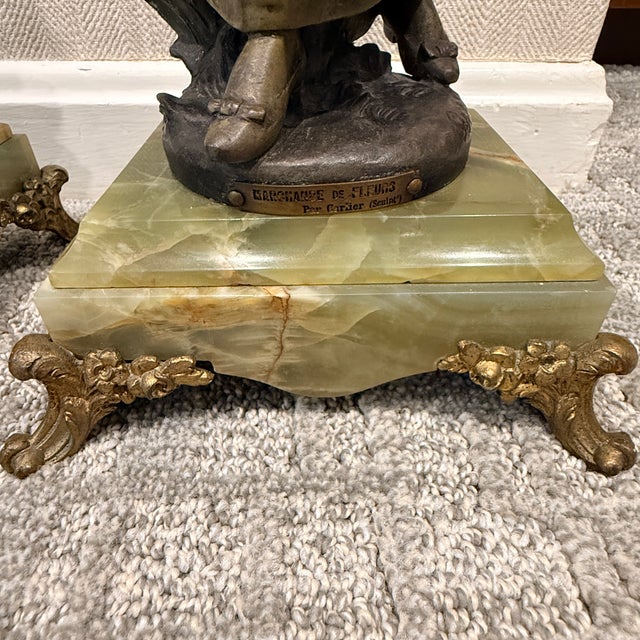 Pair of Signed Emile Carlier Bronze Sculptures For Sale - Image 4 of 12