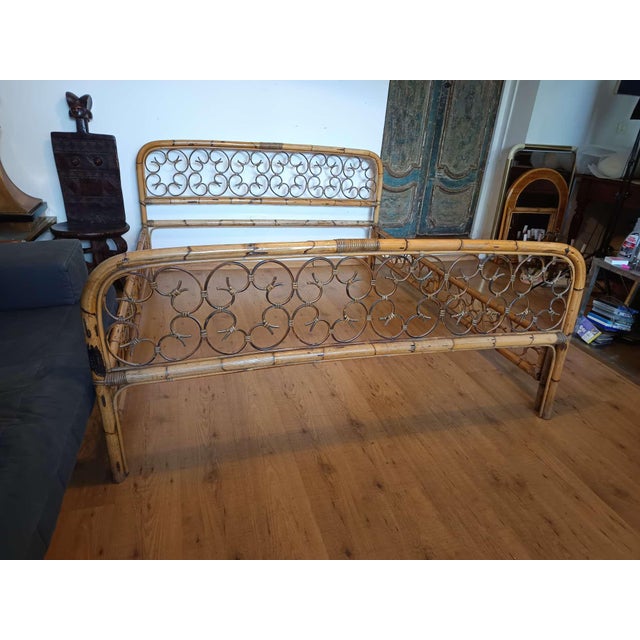 Mid-Century Bamboo Bed, 1960s For Sale - Image 9 of 11