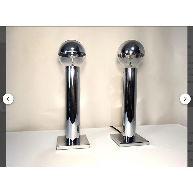 Italian Silver Table Lamps by Reggiani, 1970s, Set of 2 For Sale - Image 11 of 12