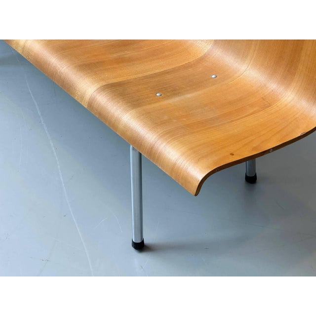 Bench in Laminated Beechwood with Tubular Steel Frame, 1960s For Sale - Image 4 of 18