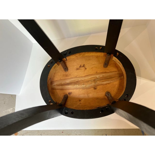 1970s Vintage Distressed Black Stool For Sale - Image 5 of 6