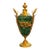 French Style Green Porcelain Vase With Gold Leaf & Bronze Accents – Marbleized Decorative Vase For Sale