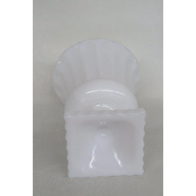 White White Opaline Milk Glass Footed Urn Vase Pedestal Planter For Sale - Image 8 of 11