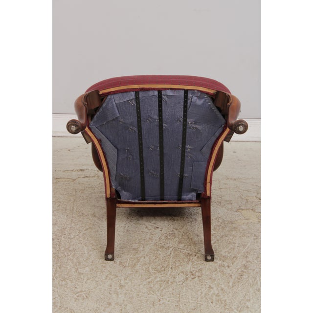 Pair of Hickory Chair Co Mahogany Queen Anne Upholstered Chairs For Sale - Image 17 of 17