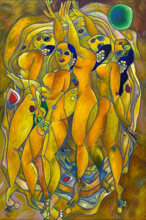 Jiang Tiefeng, Flowering Age (Large Hand Signed Serigraph on Canvas)