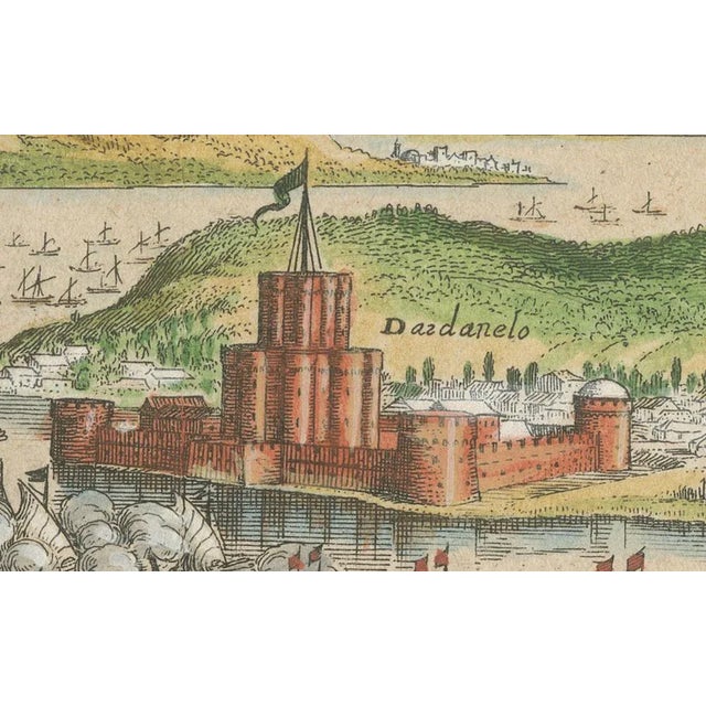 Venetian Fleet vs. Ottoman Turks – Dardanelles Naval Battle Engraving, 1656 This print was almost certainly published by...