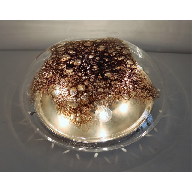 Metal Italian Murano Bubble Glass Flush Mount by La Murrina, 1970s For Sale - Image 7 of 18
