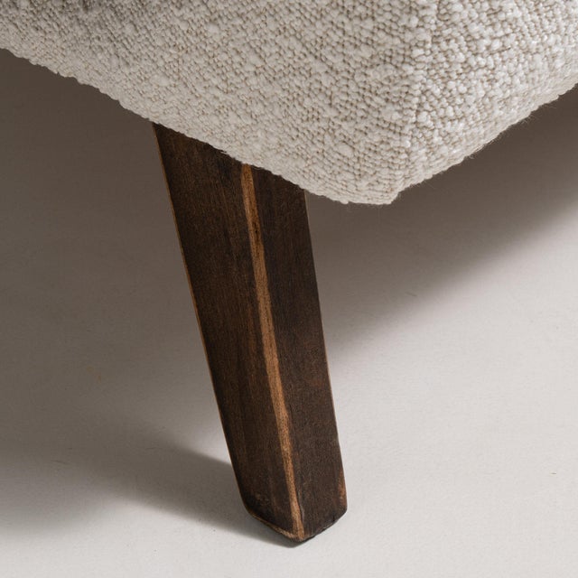 1930-1939 Czech Republic Warm Ivory Linen Pair Of Bentwood-Arm Lounge Chairs For Sale - Image 11 of 11
