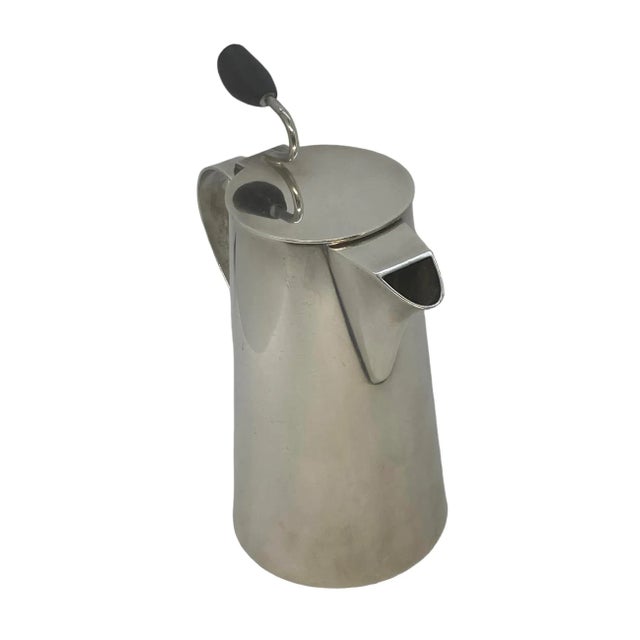 Early 20th Century Vintage 1930’s English Art Deco Asprey & Co. Silver Plate Hot Milk/Water Jug With Monogram For Sale - Image 5 of 12