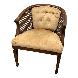 Mid 20th Century Curved Cane Chair For Sale