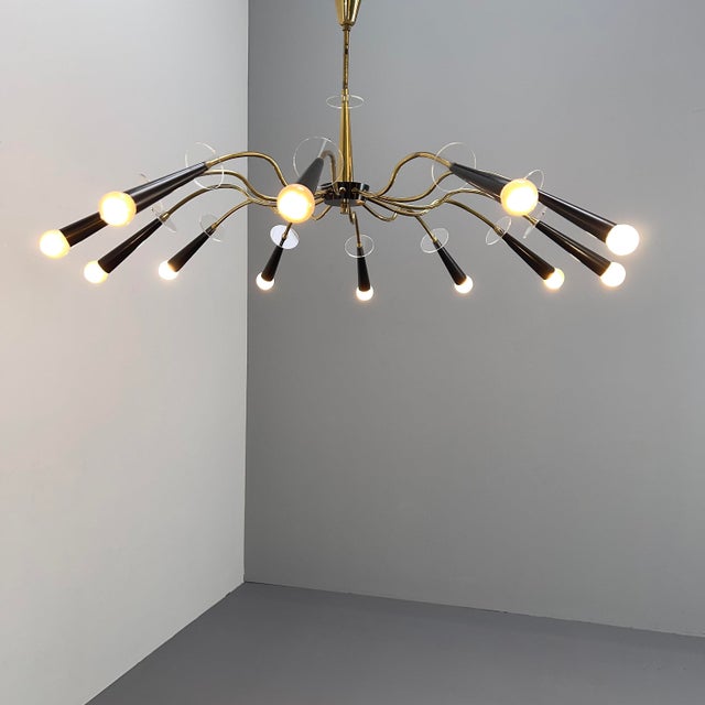 Vintage German Sputnik Pendant Light with Acrylic Glass Panels, 1950s, in Very Good conditions. Designed 1950 to 1959 Up...