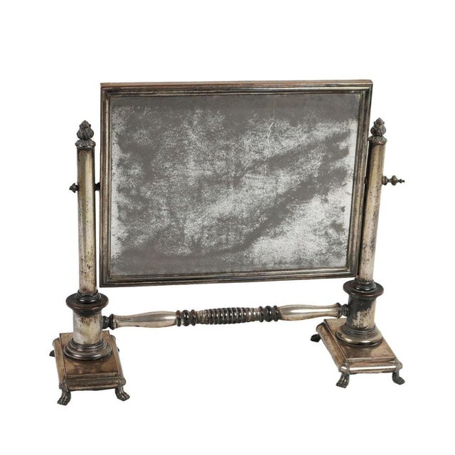 19th Century Table Mirror in Silver Metal, UK For Sale - Image 9 of 10