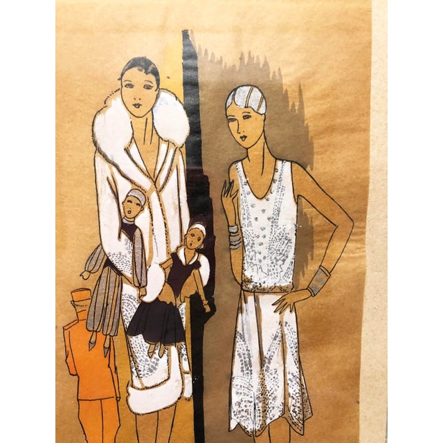 Art Deco 1927 "Tres Parisien" Jean Patau French Fashion Pochoir, Framed For Sale - Image 3 of 7