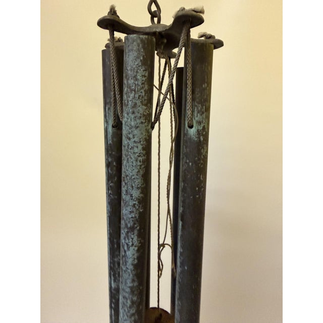 1960s Mid-Century Modern Patinated Bronze Wind Chimes in the Style of Walter Lamb - 27" For Sale - Image 5 of 15