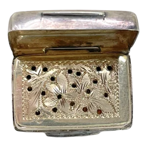 Antique William IV English Sterling Silver & Gilt Vinaigrette, Birmingham 1836-7