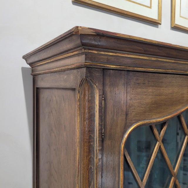 Art Nouveau Display Cabinet in Stained and Gilded Pine Wood, England, 1930 For Sale - Image 9 of 18