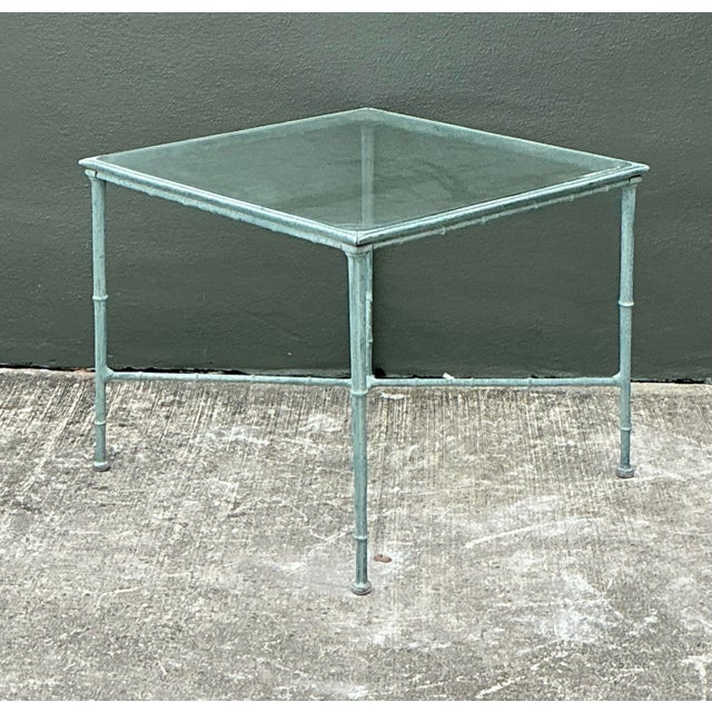 Vintage Cast Aluminum Outdoor Side Table After Brown Jordan For Sale In West Palm - Image 6 of 12