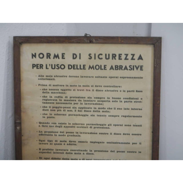 Industrial Textile Industry Safety Regulations Sign, 1960 For Sale - Image 3 of 12