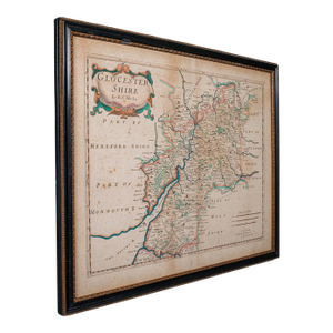 Antique Gloucestershire Map, English, Framed Cartography, Robert Morden, c.1700