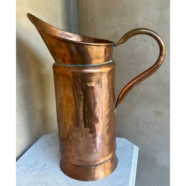 1930s Extra Large French Copper Pitcher, C. 1930's For Sale - Image 5 of 9