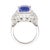 Metal Mid 20th Century Agl Certified 10.10 Carat No Heat Ceylon Cornflower Blue Sapphire & Diamond Ring Size 6.5 For Sale - Image 7 of 12