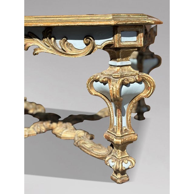 Baroque Vintage Italian Painted Baroque Style Coffee Table from Harrods, 1920 For Sale - Image 3 of 9