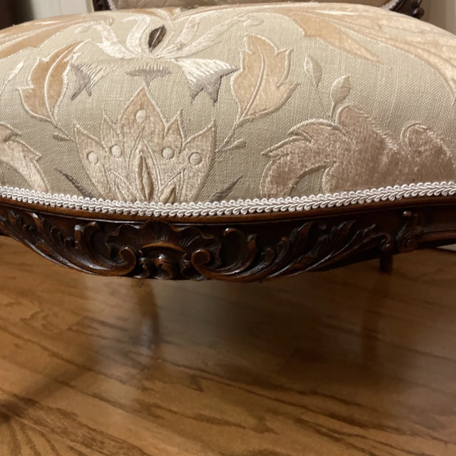 Mid 19th Century Fine Pair of French Louis XV Style Carved Fauteuil Chairs For Sale - Image 5 of 9