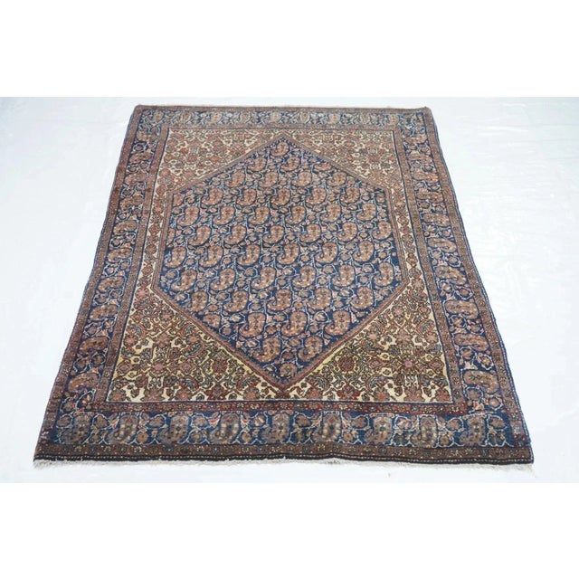 Red Antique Sarouk Rug 3'4'' x 4'10'' For Sale - Image 8 of 10