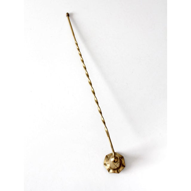 Mid 20th Century Vintage Brass Candle Snuffer With Twisted Handle For Sale - Image 5 of 12