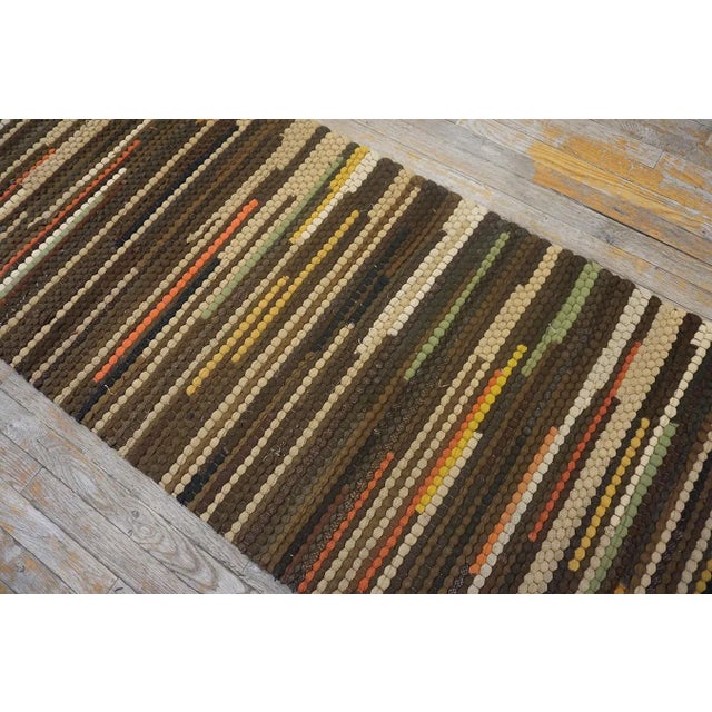 1930s Multicolor Stripe Folk Art Antique American Braided Rug 2'9'' X 13' Wool Carpet Runner For Sale - Image 14 of 15