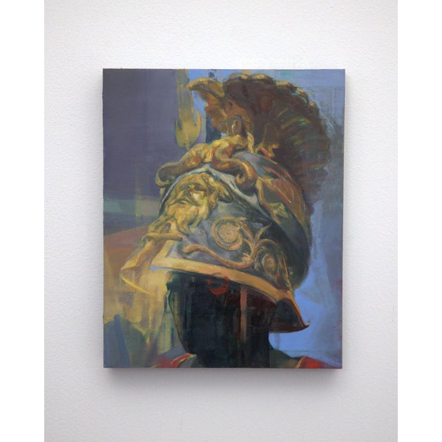 Under the Mermaid Spell features a striking depiction of a helmet adorned with intricate details, merging historical...