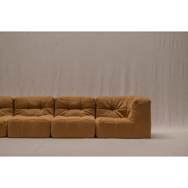 Rare and beautifully sculptural four-seat 'Kimba' modular sofa, designed by Michel Ducaroy for Ligne Roset in 1973....