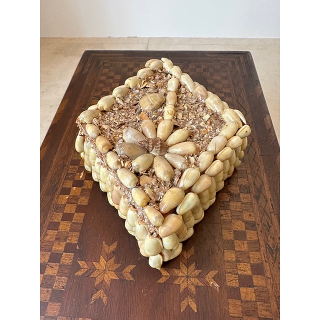 Vintage Tony Duquette Style Seashell Encrusted Box For Sale - Image 9 of 14