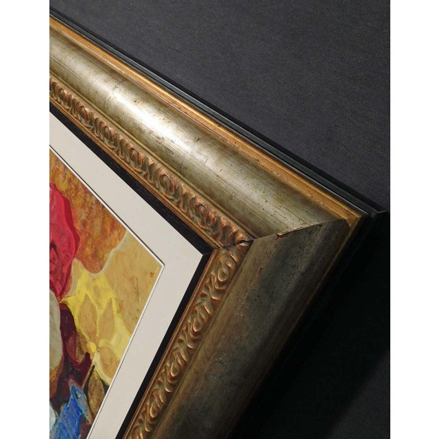 Wood Sunol Alvar "Untitled" Original Oil Painting with Custom Frame Hand Signed For Sale - Image 7 of 9